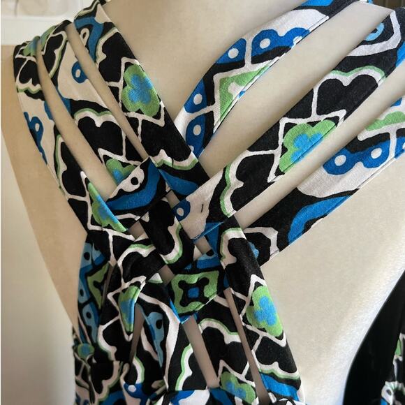 INC International Concept  Blue-Green Strappy Maxi Bodycon Dress Size XL Boho - Picture 14 of 17